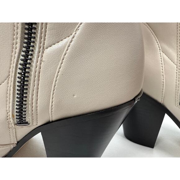 Michael Michael Kors Dover Heeled Bootie Womens 8 M Light Cream Leather Zip up - Picture 12 of 16